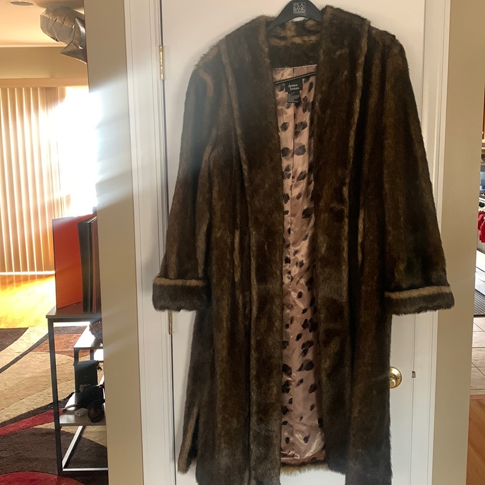 Dennis Basso faux fur womens coat